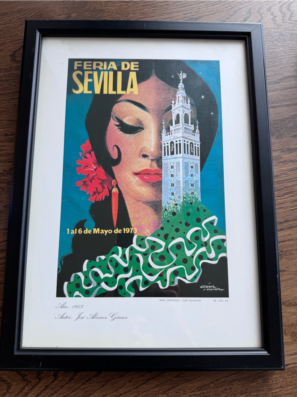 Framed Vintage-Style Framed Vintage Feria de Sevilla Poster From 1973